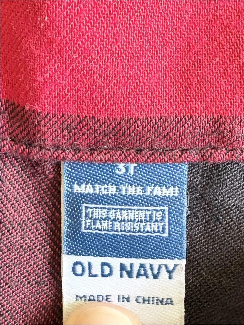 Old Navy Red and Black Buffalo Plaid Kids Pajama Set 3T Matching Family